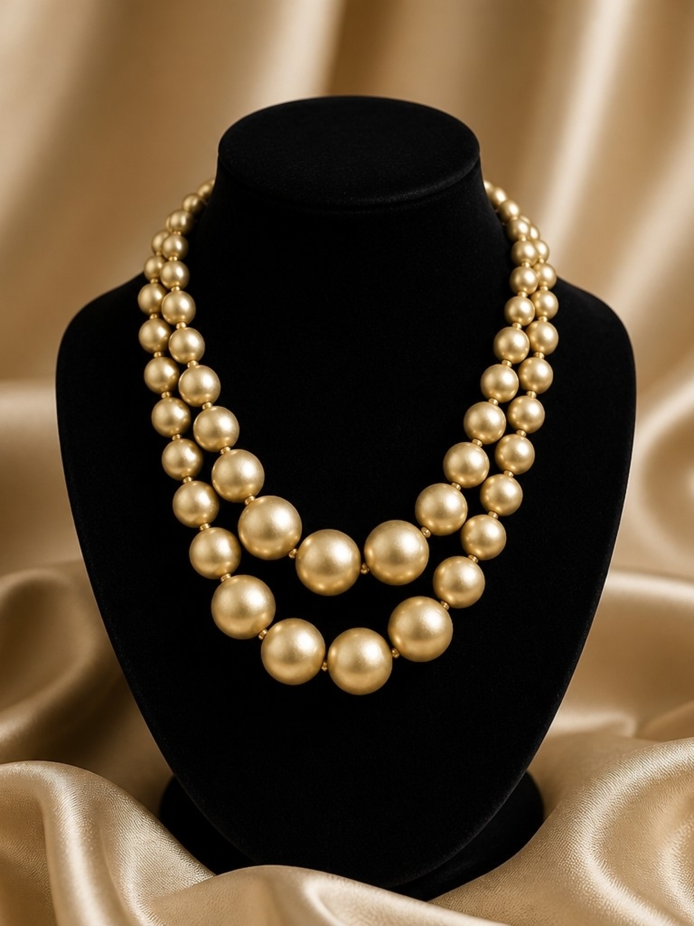 Gold Triple-Strand Pearl Necklace - Elegant Women’s Jewelry